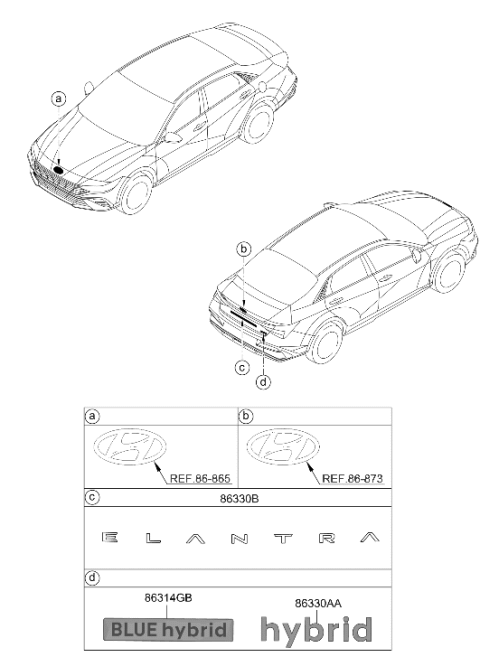 2025 Hyundai Elantra EMBLEM-HYBRID Diagram for 86314-BYAA0