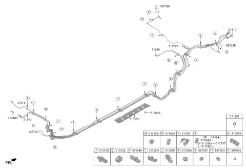 2026 Hyundai Elantra Clip-Fuel Hose Diagram for 31352-G2000