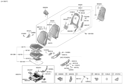 2024 Hyundai Elantra Hybrid Front Seat Diagram 2