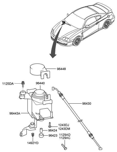 2004 Hyundai Tiburon Screw-Tapping Diagram for 12431-05147-B