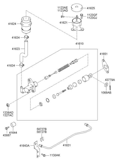 2001 Hyundai Tiburon Clutch Tube Diagram for 41631-2D500