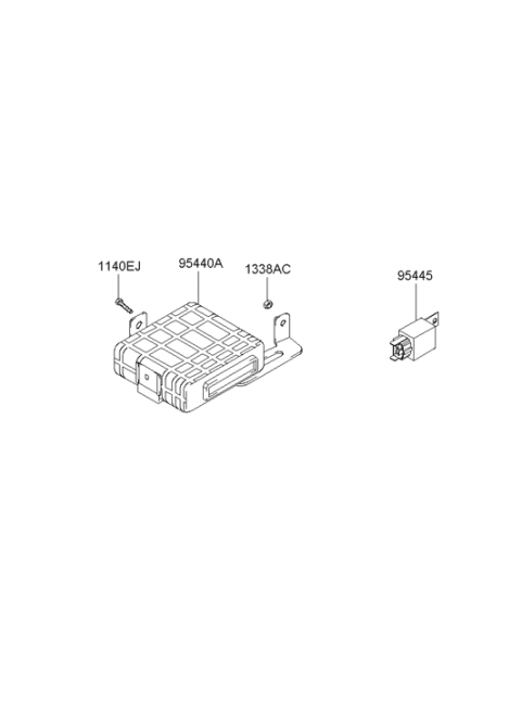 2003 Hyundai Tiburon Relay-A/T Control Diagram for 95445-39058