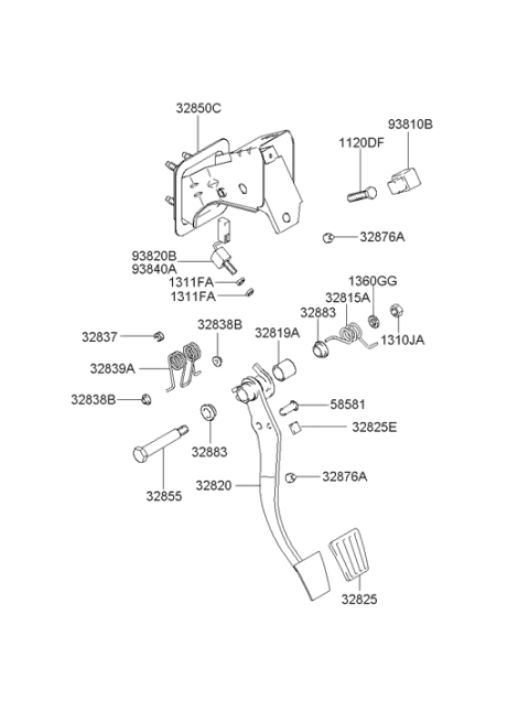 2004 Hyundai Tiburon Spring-Turn Over Diagram for 32839-2D100