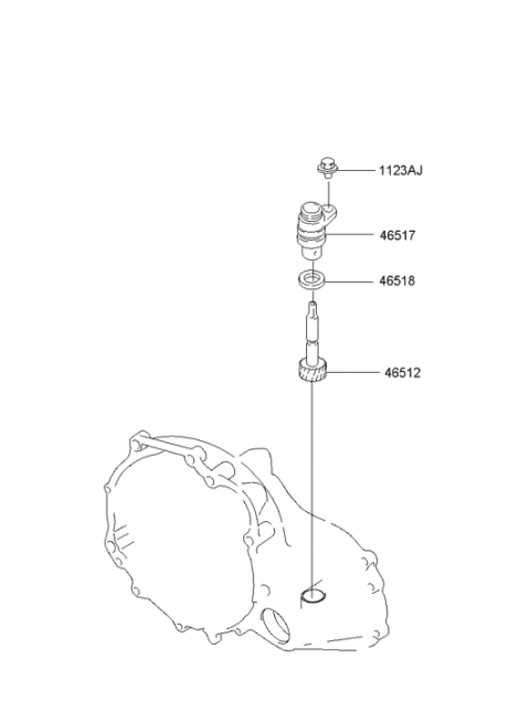 2001 Hyundai Tiburon New Body Style Speedometer Driven Gear (MTA) Diagram 2