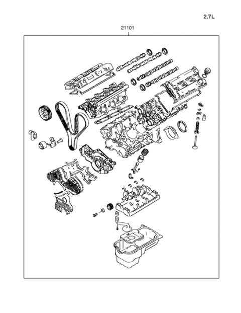 2001 Hyundai Tiburon New Body Style Sub Engine Assy Diagram 2
