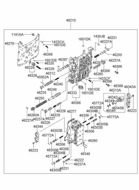 2001 Hyundai Tiburon New Body Style Transmission Valve Body Diagram 2