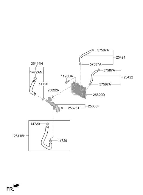 2020 Hyundai Santa Fe Hose-Oil Cooling Feed Diagram for 25421-S2500