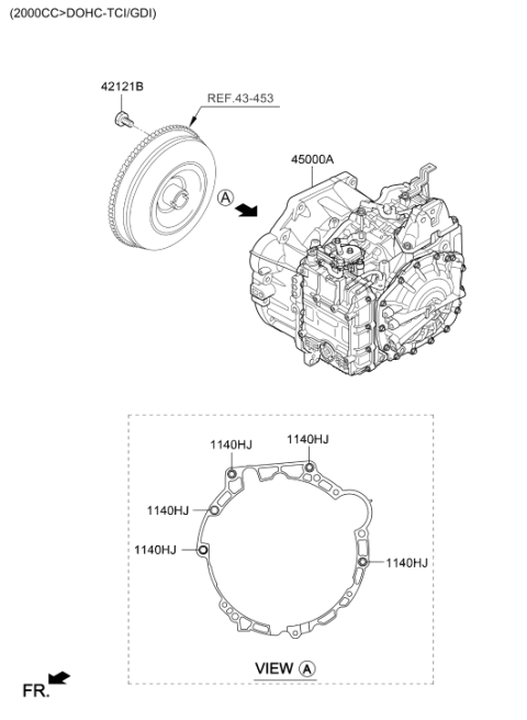 2020 Hyundai Santa Fe Transaxle Assy-Auto Diagram 2