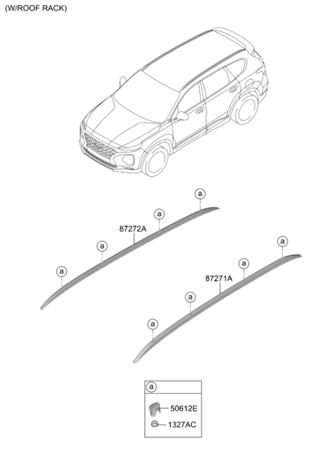 2020 Hyundai Santa Fe Roof Garnish & Rear Spoiler Diagram 2