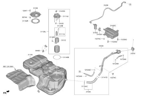 2019 Hyundai Santa Fe Tube-CANISTER Vent Diagram for 31456-S2700