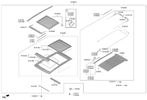 2019 Hyundai Santa Fe Cover-RR INR,LH Diagram for 81663-S1000