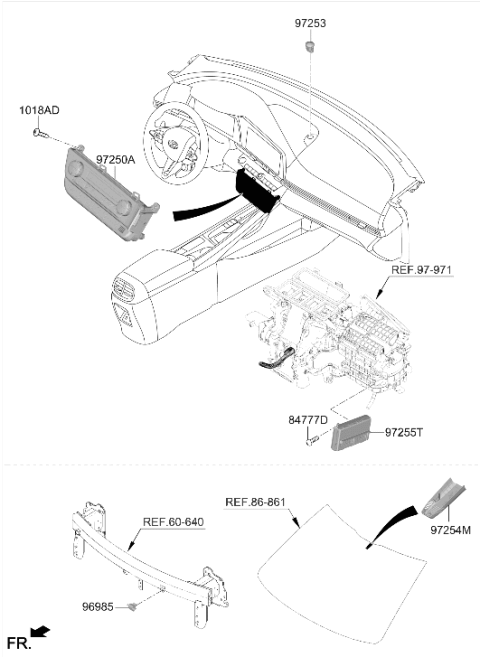 2024 Hyundai Elantra N Heater Control Assembly Diagram for 97250-AAIB0-UAV