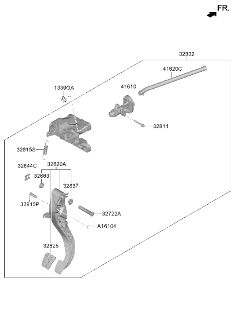 2024 Hyundai Elantra N Brake & Clutch Pedal Diagram 2