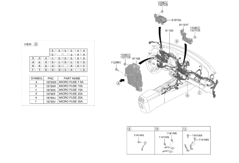 2026 Hyundai Elantra N Instrument Panel Junction Box Assembly Diagram for 919S2-IB070