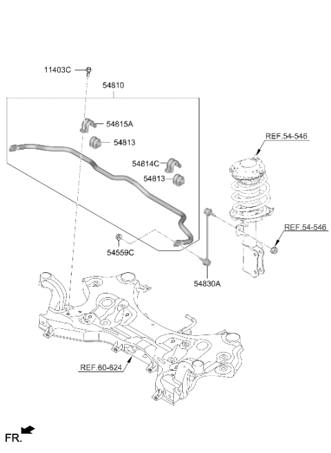 2024 Hyundai Elantra N BAR ASSY-FR STABILIZER Diagram for 54810-IB000