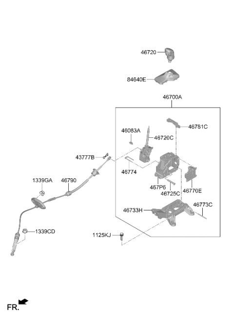 2024 Hyundai Elantra N CABLE ASSY-ATM LEVER Diagram for 46790-IB100
