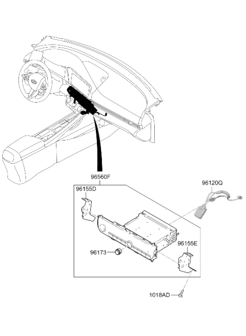 2022 Hyundai Elantra N Bracket-Set MTG,Left Hand Diagram for 96175-AA100