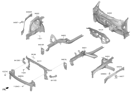 2023 Hyundai Elantra N CARRIER ASSY-FRONT END MODULE Diagram for 64101-IB000