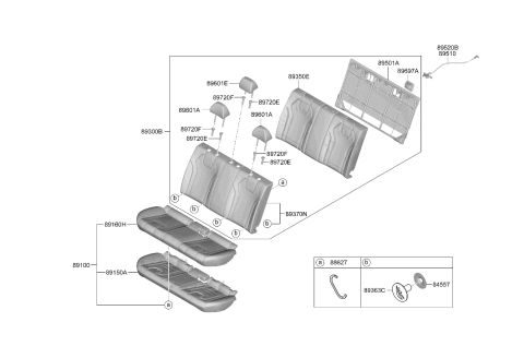 2022 Hyundai Elantra N Rear Seat Back Covering Diagram for 89360-IB050-NGH