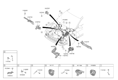 2023 Hyundai Elantra N Wiring Mounting Bracket Diagram for 91931-S0030