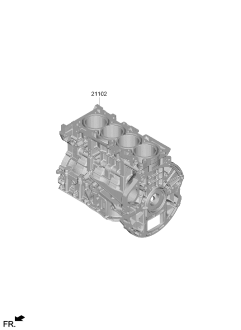 2022 Hyundai Elantra N Engine Assembly Short Diagram for 39RT2-2GF00