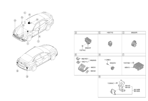 2022 Hyundai Elantra N Front View Camera Unit Assembly Diagram for 99210-IB000