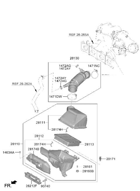 2022 Hyundai Elantra N FILTER-AIR CLEANER Diagram for 28113-IB000