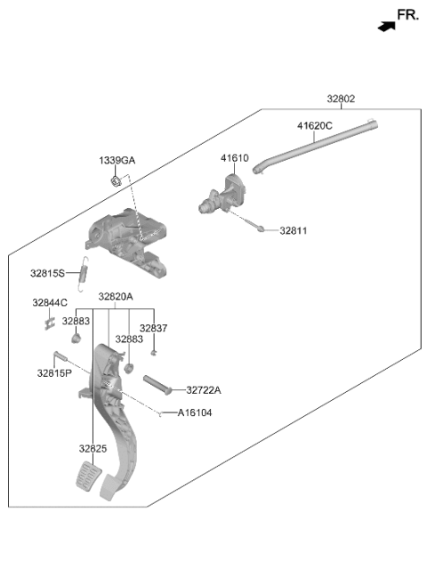 2023 Hyundai Elantra N Brake & Clutch Pedal Diagram 2