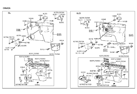 1994 Hyundai Elantra Front Door Trim Diagram 2