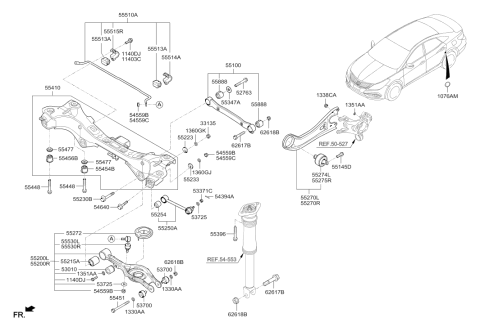2015 Hyundai Azera Rear Lower Arm Complete Left Hand Diagram for 55210-3V055