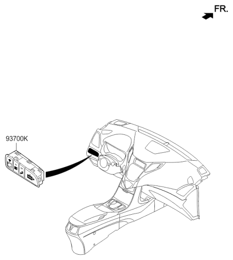 2016 Hyundai Azera Sw Assembly-C/PAD LWR,LH Diagram for 93700-3VCA0-RY