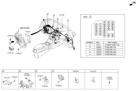 2015 Hyundai Azera Switch-Junction Box Mode Diagram for 91941-3X500