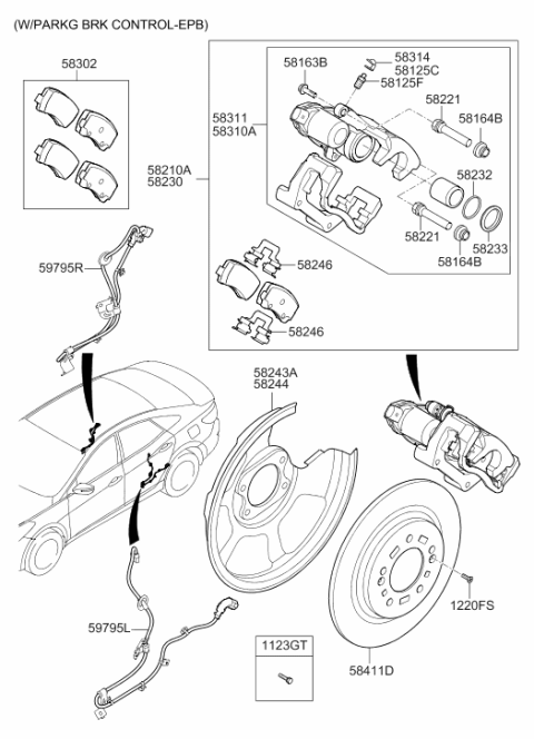 2015 Hyundai Azera Rear Wheel Brake Diagram 2