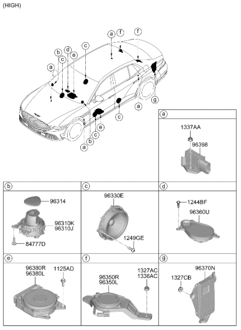 2024 Hyundai Genesis G90 Speaker Diagram 2