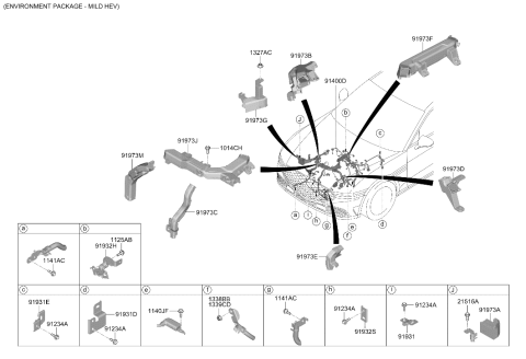 2024 Hyundai Genesis G90 Wiring Mounting Bracket Diagram for 91931-AR030
