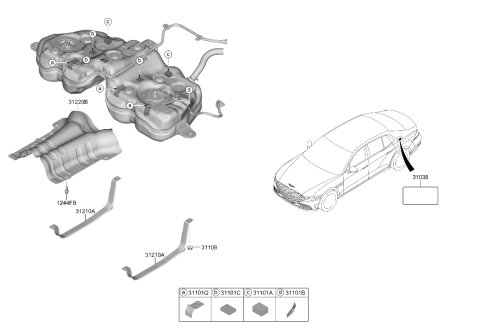 2024 Hyundai Genesis G90 Fuel System Diagram 2