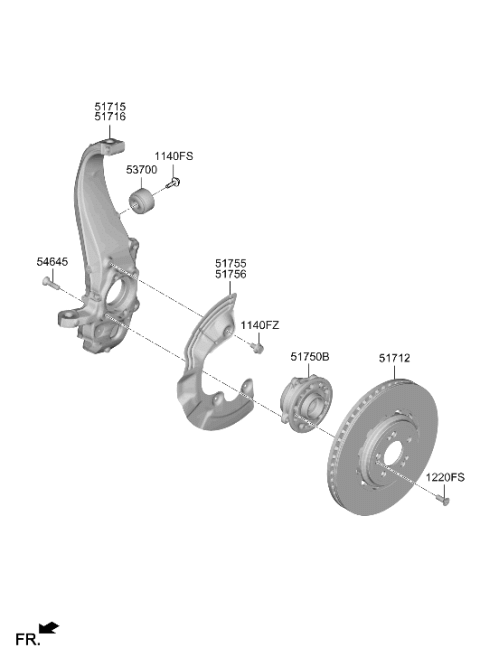 2025 Hyundai Genesis G90 COVER-FR BRAKE DISC DUST RH Diagram for 51756-T1100