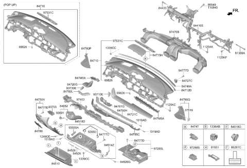 2023 Hyundai Genesis G90 SWITCH ASSY-TILT & TELE Diagram for 93691-AR000-NNB