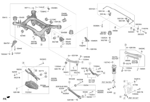2025 Hyundai Genesis G90 Arm Complete Rear Lower Right Hand Diagram for 55211-T1000