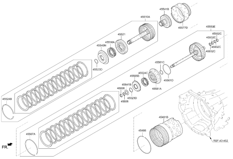 2023 Hyundai Genesis G90 SPRING RETAINER-UNDER DRIVE CL Diagram for 45545-4J300