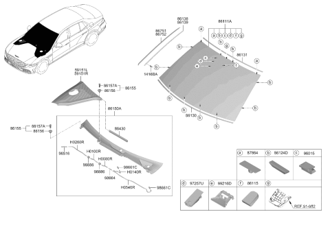 2025 Hyundai Genesis G90 Bracket-Rain Sensor Cover Diagram for 96031-G8000