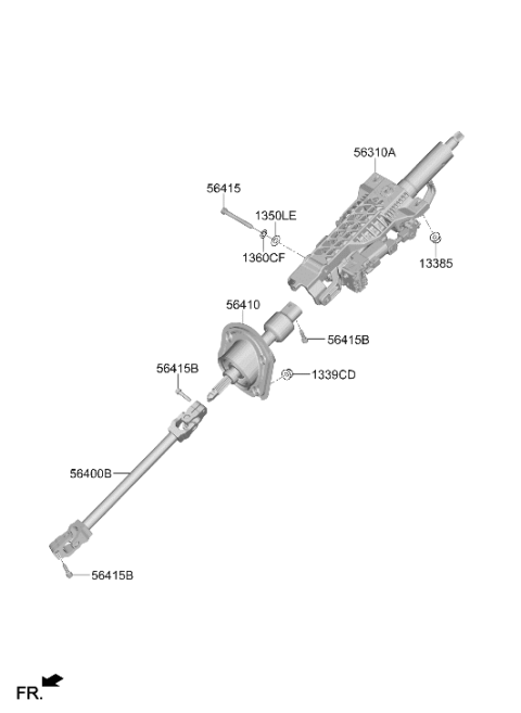 2023 Hyundai Genesis G90 JOINT ASSY-STRG Diagram for 56400-T1100