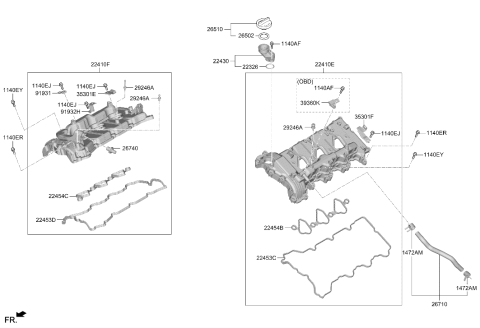 2025 Hyundai Genesis G90 COVER ASSY-CYLINDER HEAD, LH Diagram for 22410-3N100