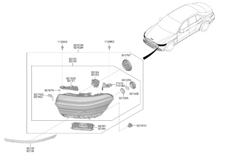 2023 Hyundai Genesis G90 Moisture Absorbent Diagram for 92125-2W250