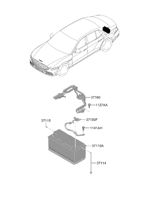 2024 Hyundai Genesis G90 Battery & Cable Diagram 2