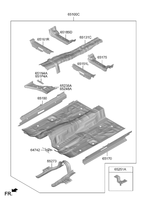 2025 Hyundai Genesis G90 Floor Panel Diagram 2