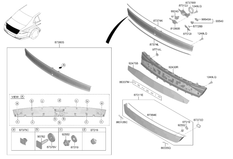 2025 Hyundai Genesis G90 Pad Sealing Diagram for 87336-G9500