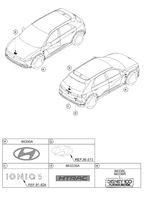 2024 Hyundai Ioniq 5 Emblem Diagram for 86305-NI000