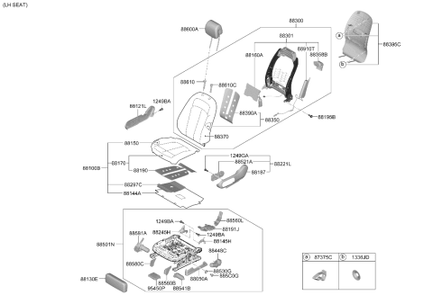 2023 Hyundai Ioniq 5 Front Seat Back Heater Diagram for 88370-GI300