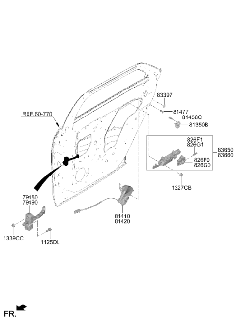 2023 Hyundai Ioniq 5 LATCH ASSY-REAR DOOR,LH Diagram for 81410-GI700
